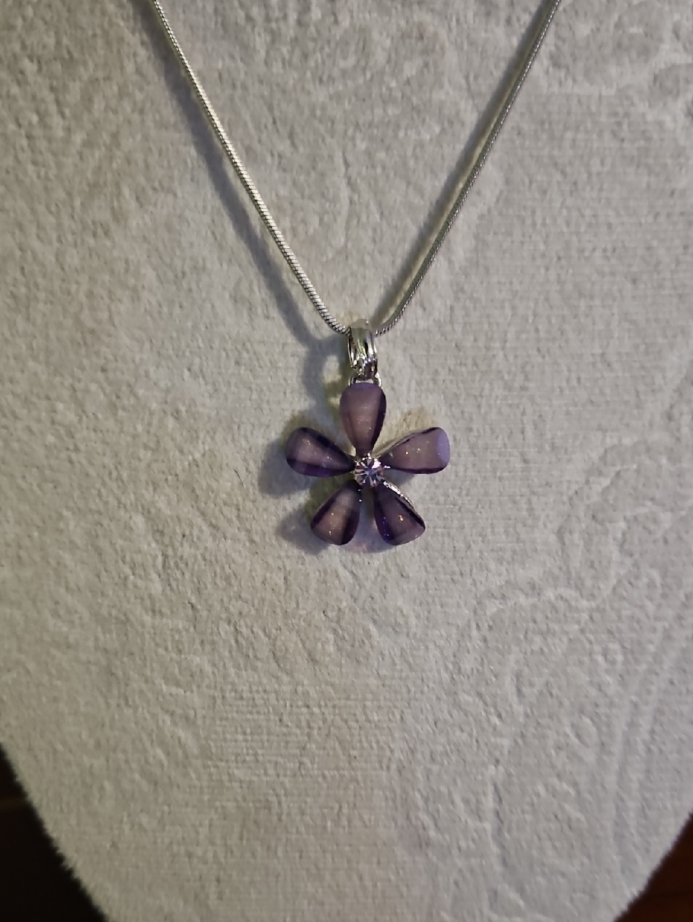 Purple Flower Pendant Necklace - Women Jewelry